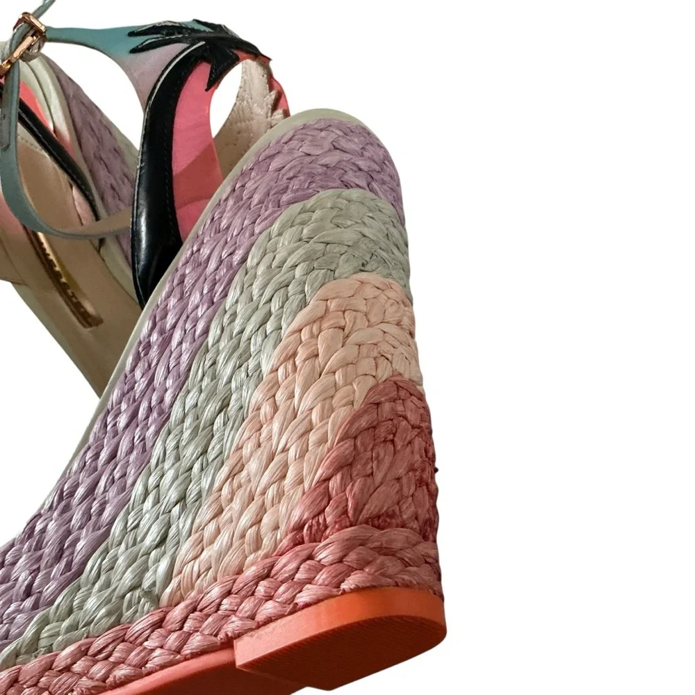 Sophia Webster Lucita MALIBU wedge sandals pastel multicolor size 40 espadrille